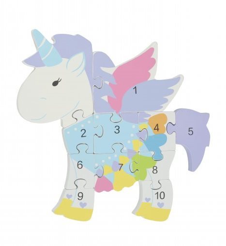 Fa puzzle Puzzle számokkal - Egyszarvú
