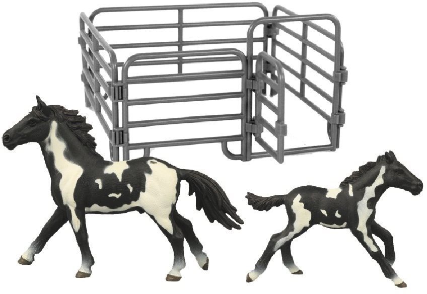 Figura Rappa készlet 2 db fekete-fehér ló