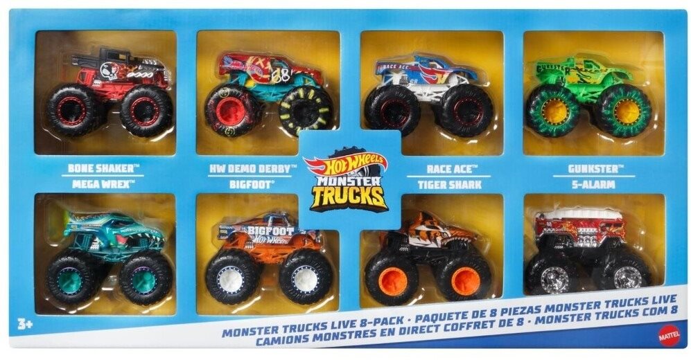 Játék autó Hot Wheels Monster Trucks 8 db Teherautó hősök