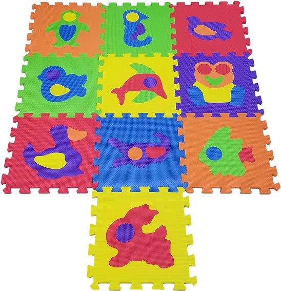 Játszószőnyeg COSING EVA Puzzle alátét - Állatok (10 db)