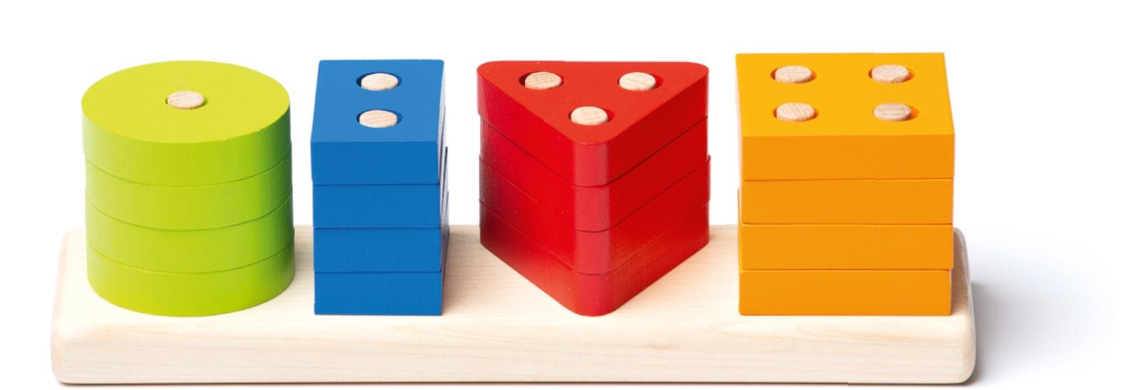 Kirakós játék CUBIKA 15337 Formaválogatás V - fa kirakójáték 17 darab