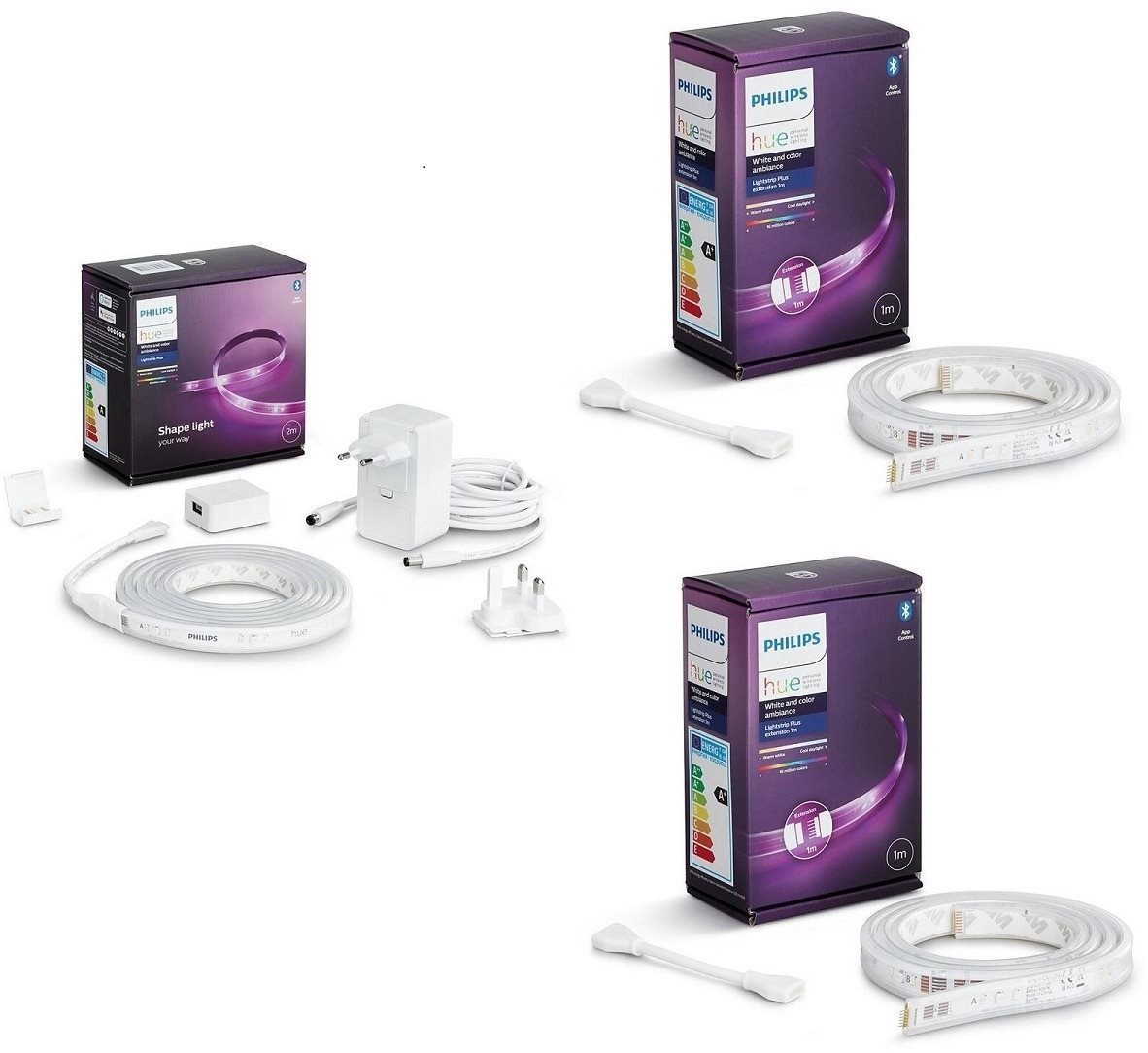 LED szalag Philips Hue LightStrip Plus v4 + 2x LightStrip Plus v4 extension