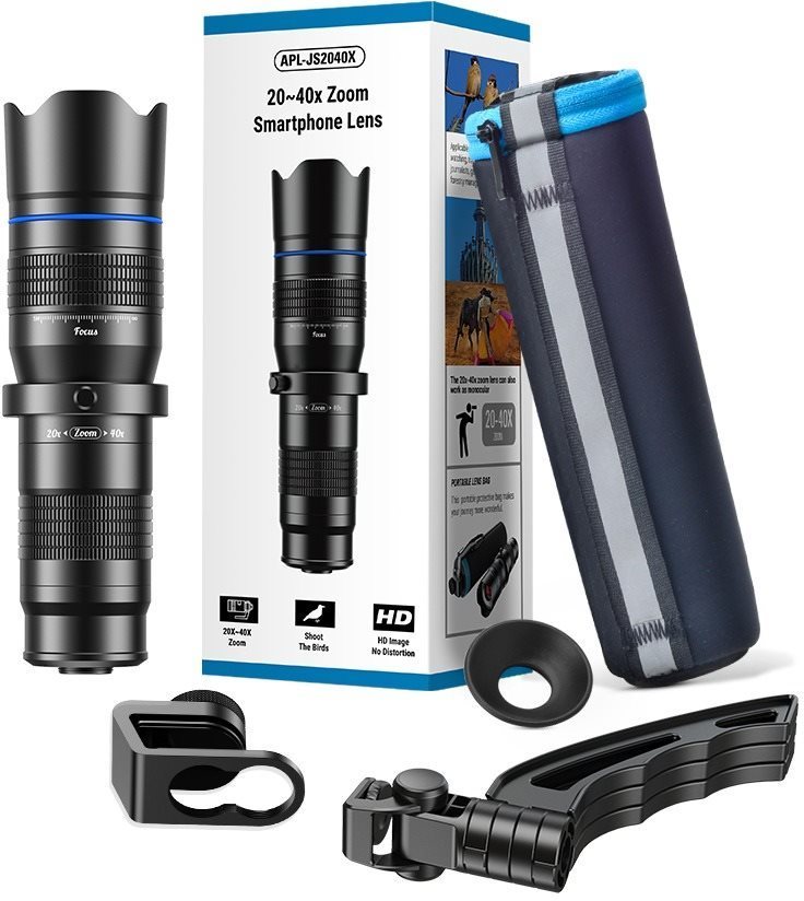 Objektív mobiltelefonhoz Apexel 20-40x zoom objektív okostelefonhoz + állvány