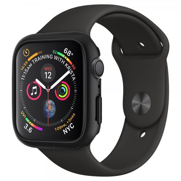 Okosóra tok Spigen Thin Fit Black Apple Watch SE 2022/6/SE/5/4 (44 mm)