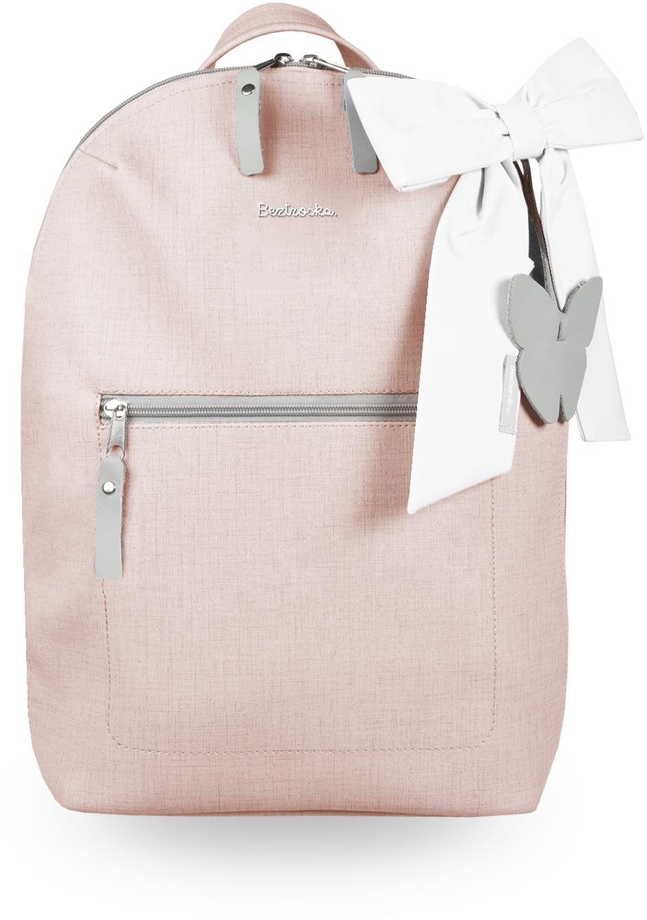Pelenkázó hátizsák BEZTROSKA Miko hátizsák masnival Rózsaszín púder