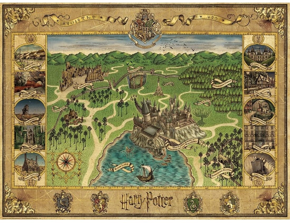 Puzzle Ravensburger 165995 Roxfort térkép 1500 darab
