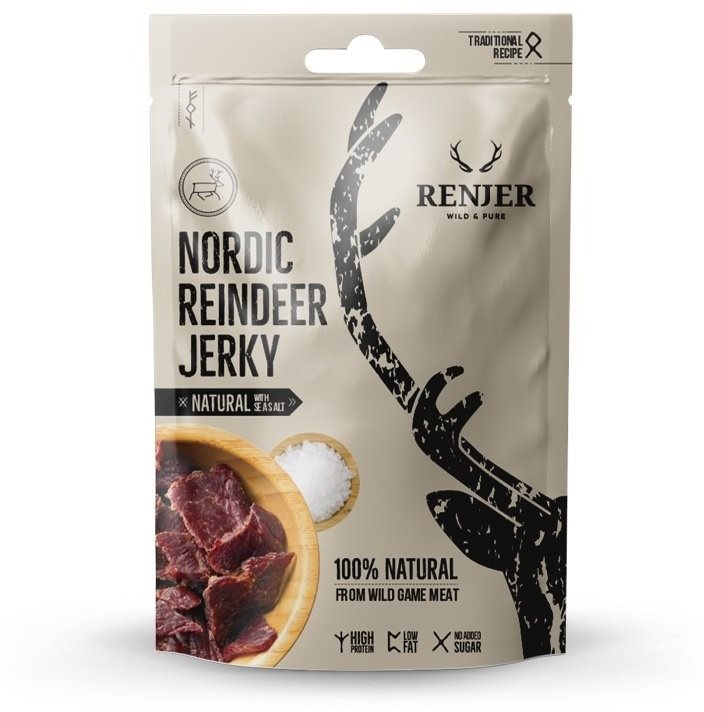 Szárított hús Renjer Traditional Nordic Reindeer (Sobi) Jerky Sea Salt 25 g