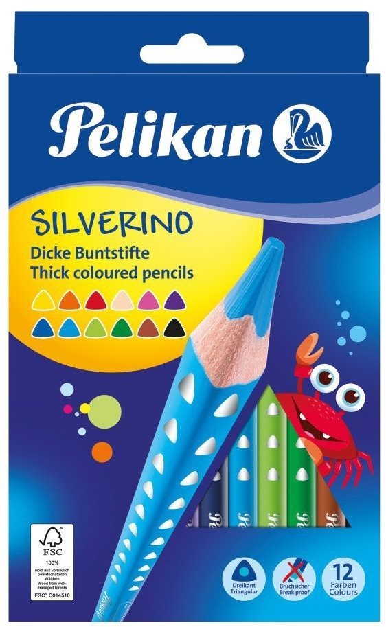 Színes ceruza Pelikan Silverino vastag 12 szín
