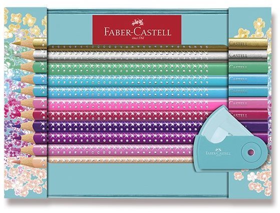 Színes ceruzák Faber-Castell Sparkle ceruzák formatervezett konzervdobozban