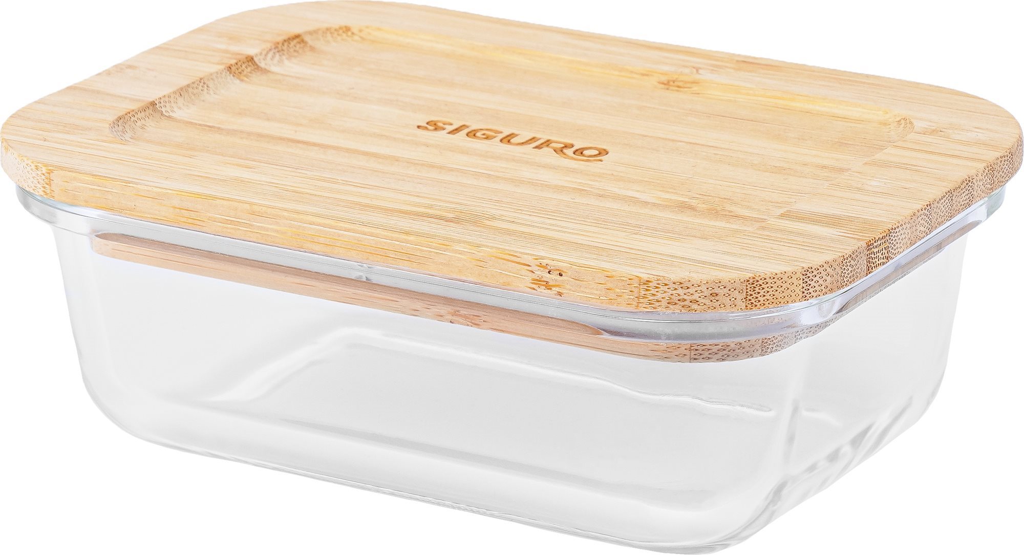 Tárolóedény Siguro Glass Seal Bamboo élelmiszertároló edény 0