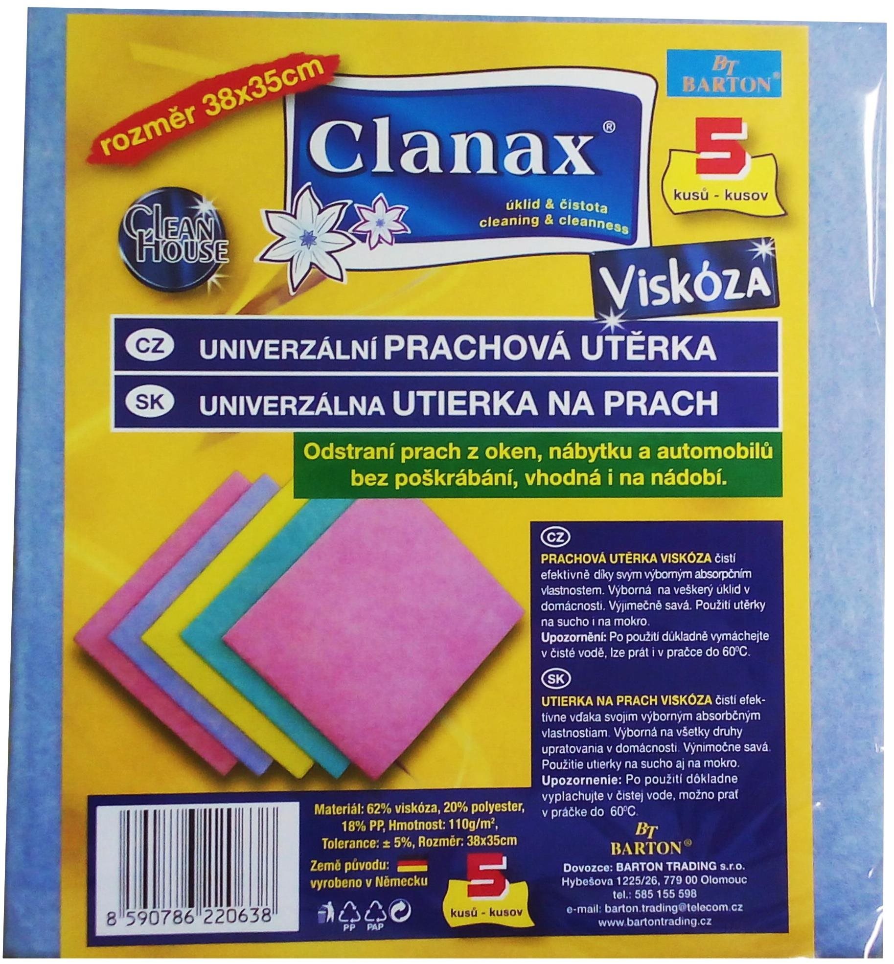 Törlőkendő CLANAX viszkóz kendő