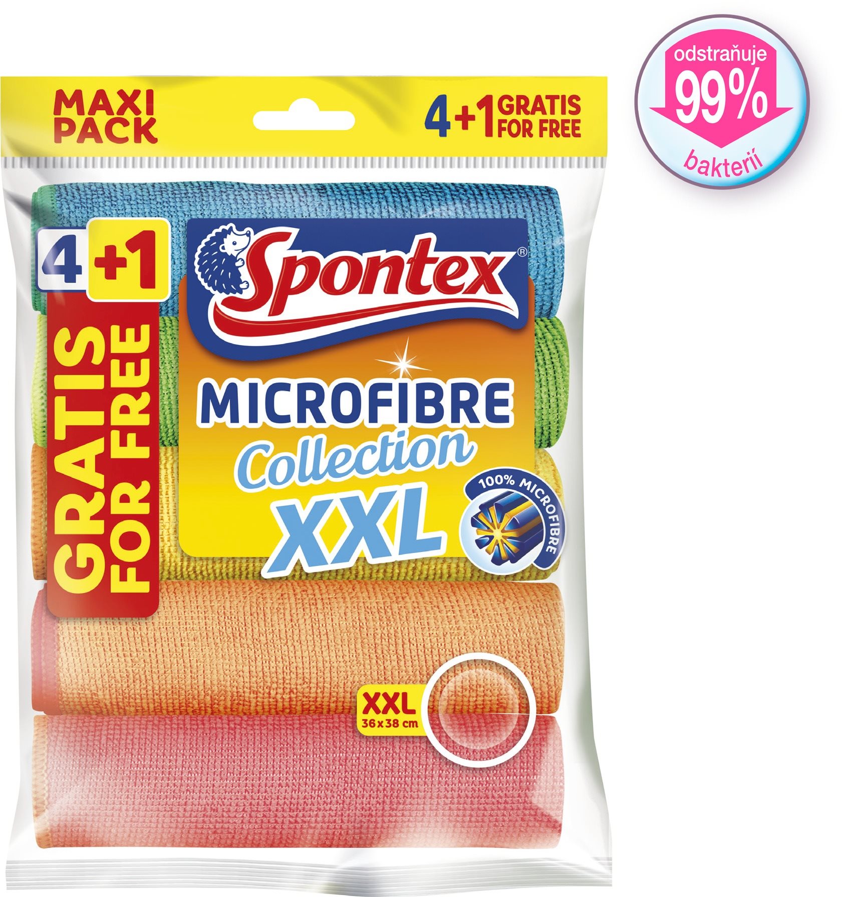 Törlőkendő SPONTEX Microfibre Economic XXL 38 × 40 cm (5 db)