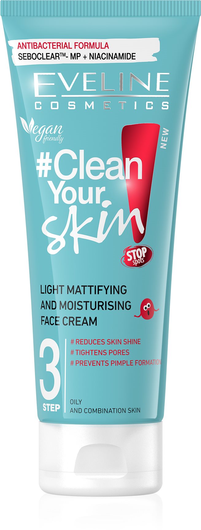 Arckrém EVELINE COSMETICS Clean Your Skin Light Mattifying & Moisturising Face Cream 75 ml