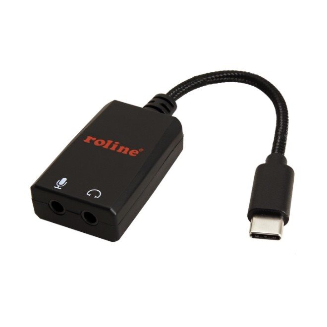 Átalakító Roline USB C(M) - Audio (2x stereo jack 3
