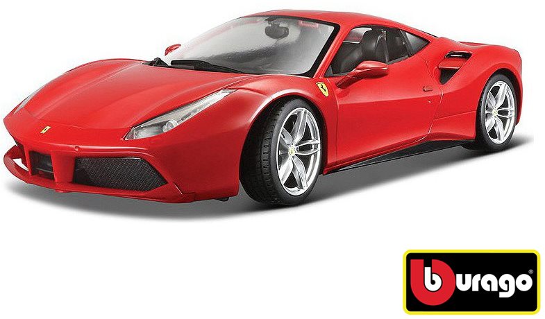 Autó makett Bburago Ferrari 488 GTB Red