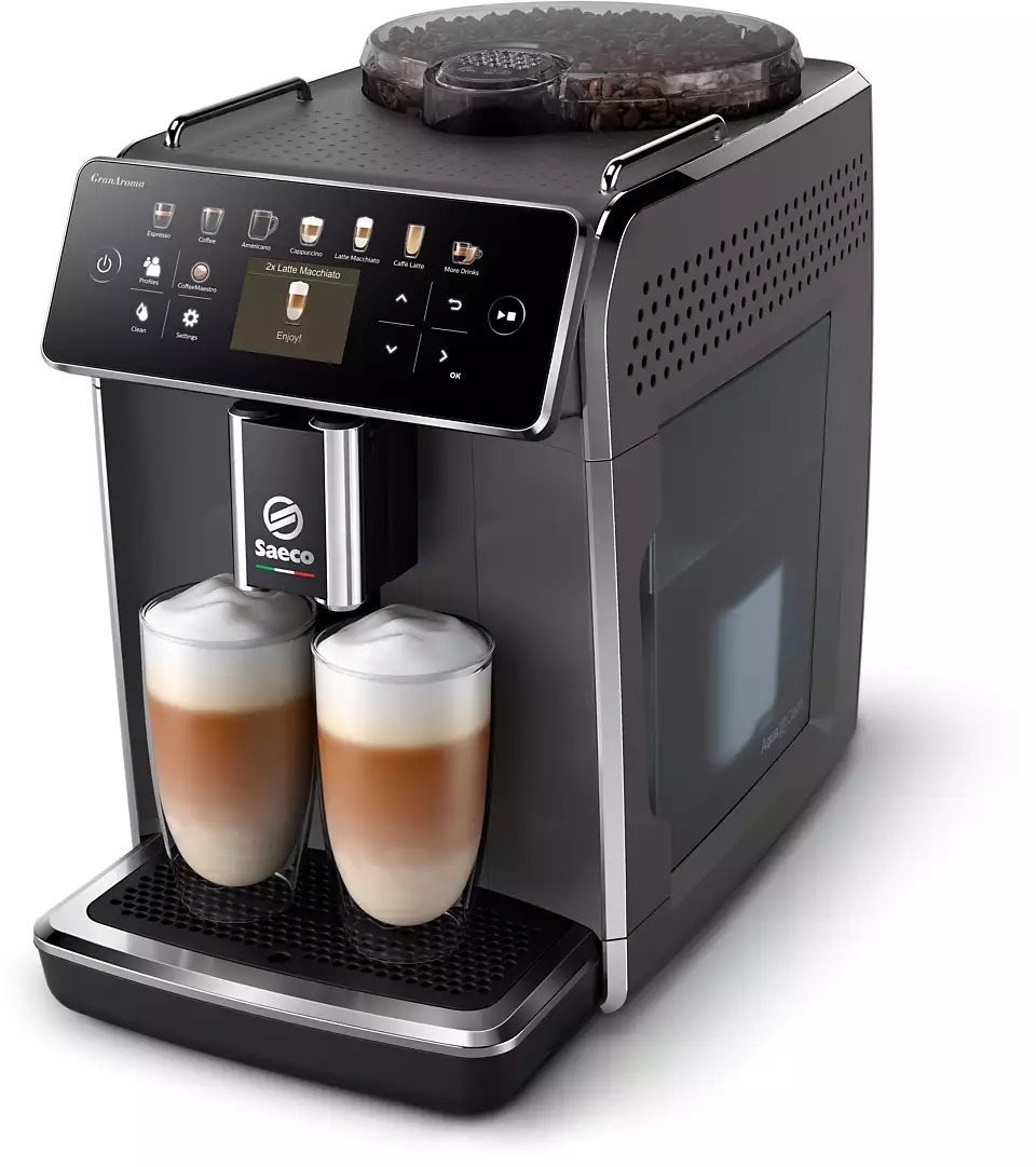 Automata kávéfőző Saeco GranAroma SM6580/10 automata kávégép automata tejhabosítóval