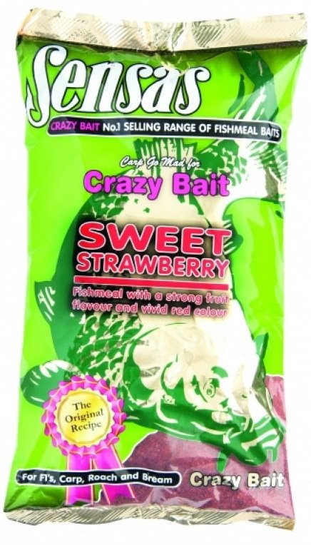 Csali keverék Sensas Crazy Bait Sweet Strawberry 1 kg