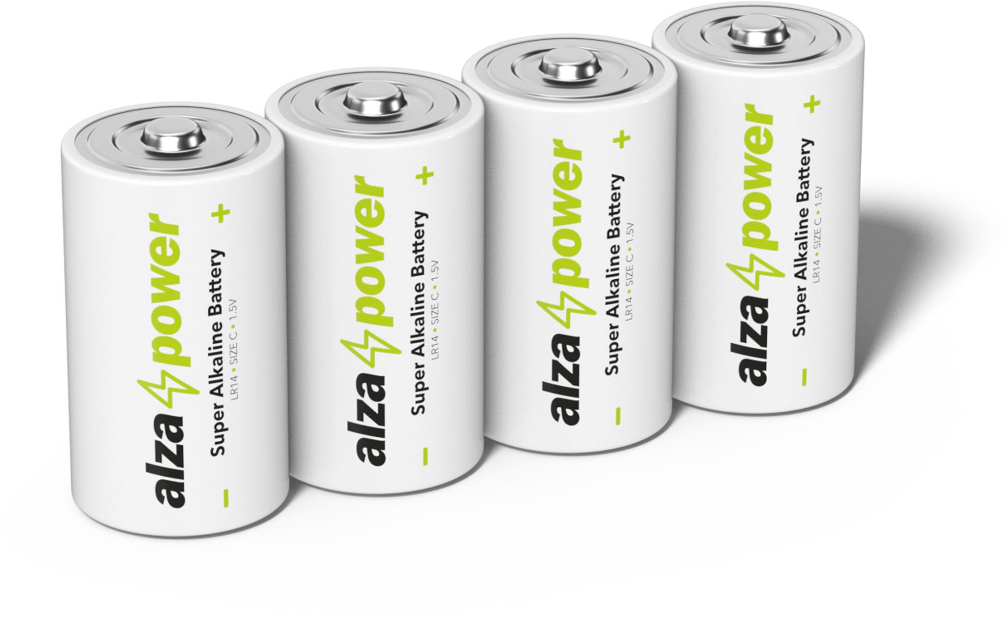 Eldobható elem AlzaPower Super Alkaline LR14 (C) 4 db eco-dobozban