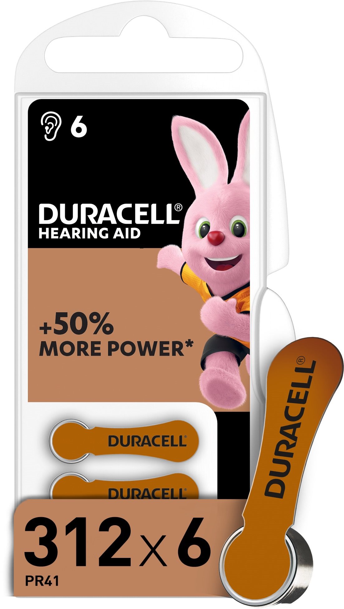 Eldobható elem Duracell hallókészülék elem DA312