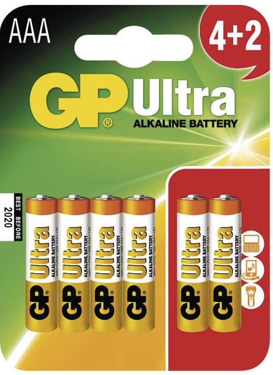 Eldobható elem GP Ultra Alkaline LR03 (AAA) 4+2 db bliszter