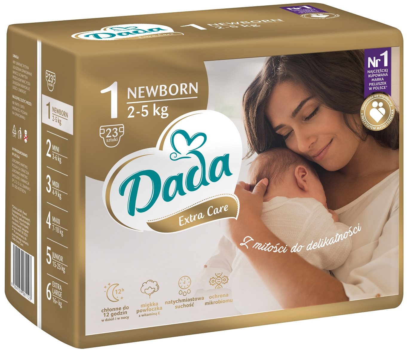 Eldobható pelenka DADA Extra Care újszülött 1-es méret