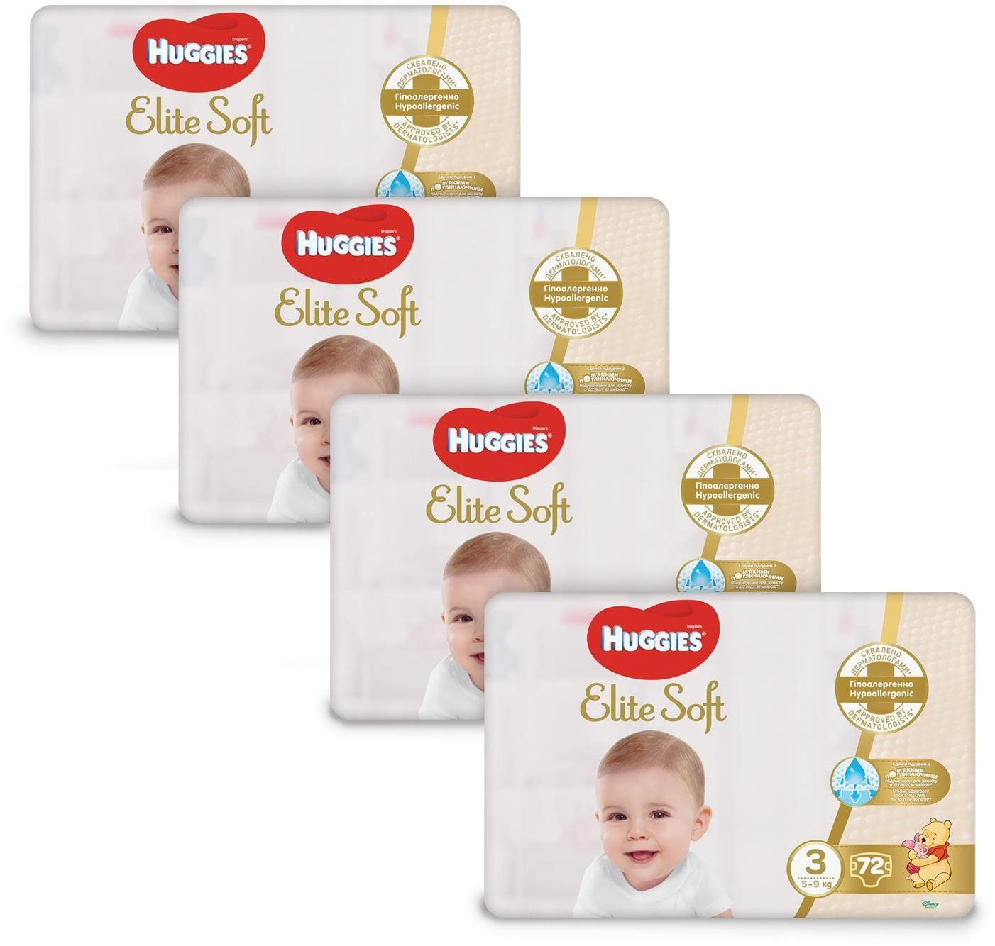 Eldobható pelenka HUGGIES Elite Soft 3 méret (288 db)