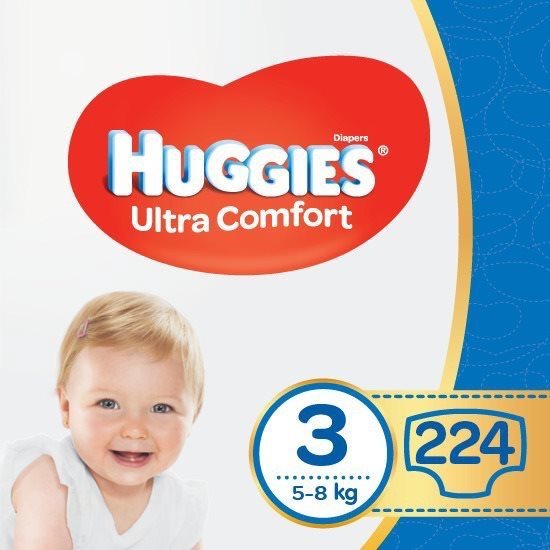 Eldobható pelenka HUGGIES Ultra Comfort Jumbo 3-as méret (224 db)