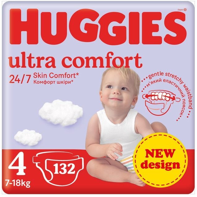 Eldobható pelenka HUGGIES Ultra Comfort Jumbo 4 (132 db)
