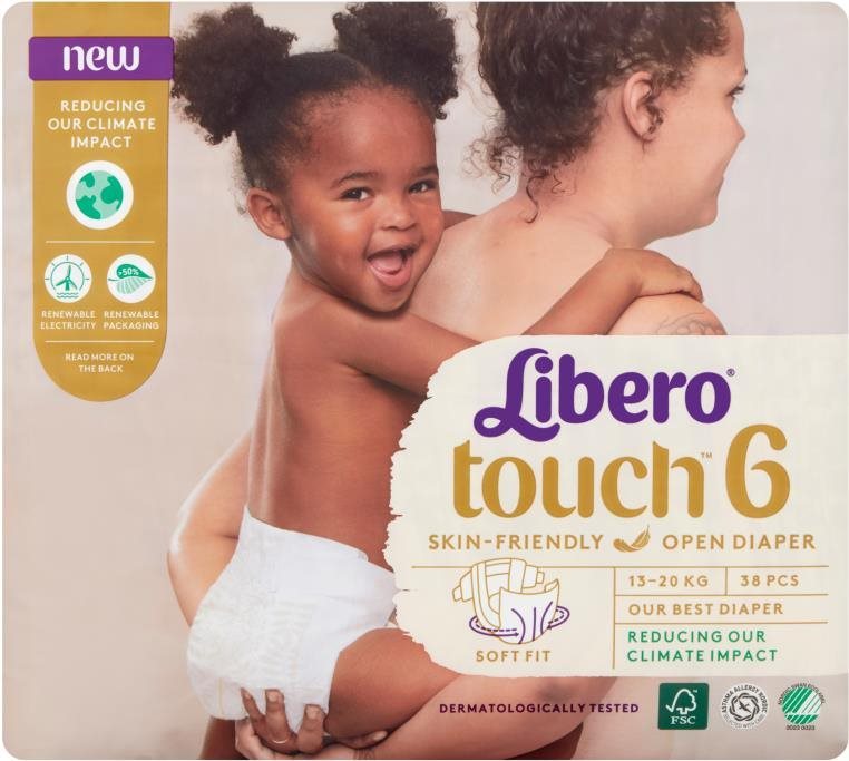 Eldobható pelenka Libero Touch 6 Jumbo (38 db) 13 - 20 kg
