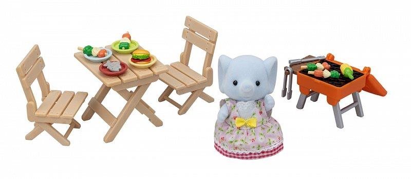 Figura szett Sylvanian Family BBQ piknik szett elefánttal