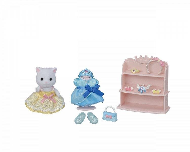 Figura szett Sylvanian Family Hercegnői ruha és díszek cicával