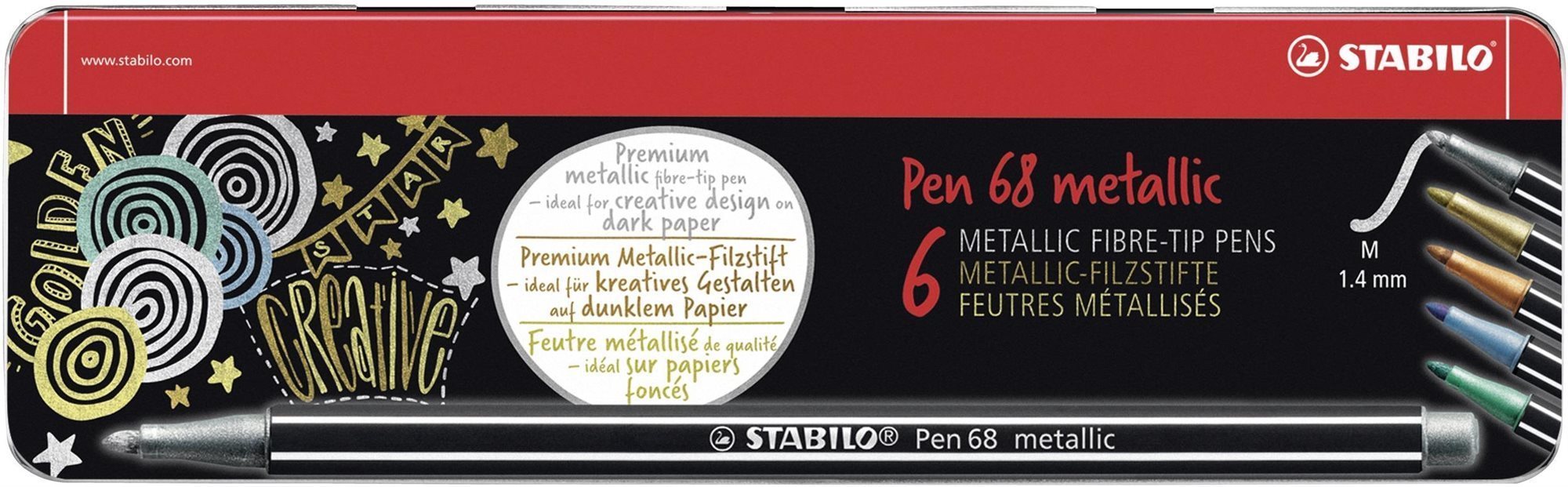 Filctoll STABILO Pen 68 metallic 6 db fém tok