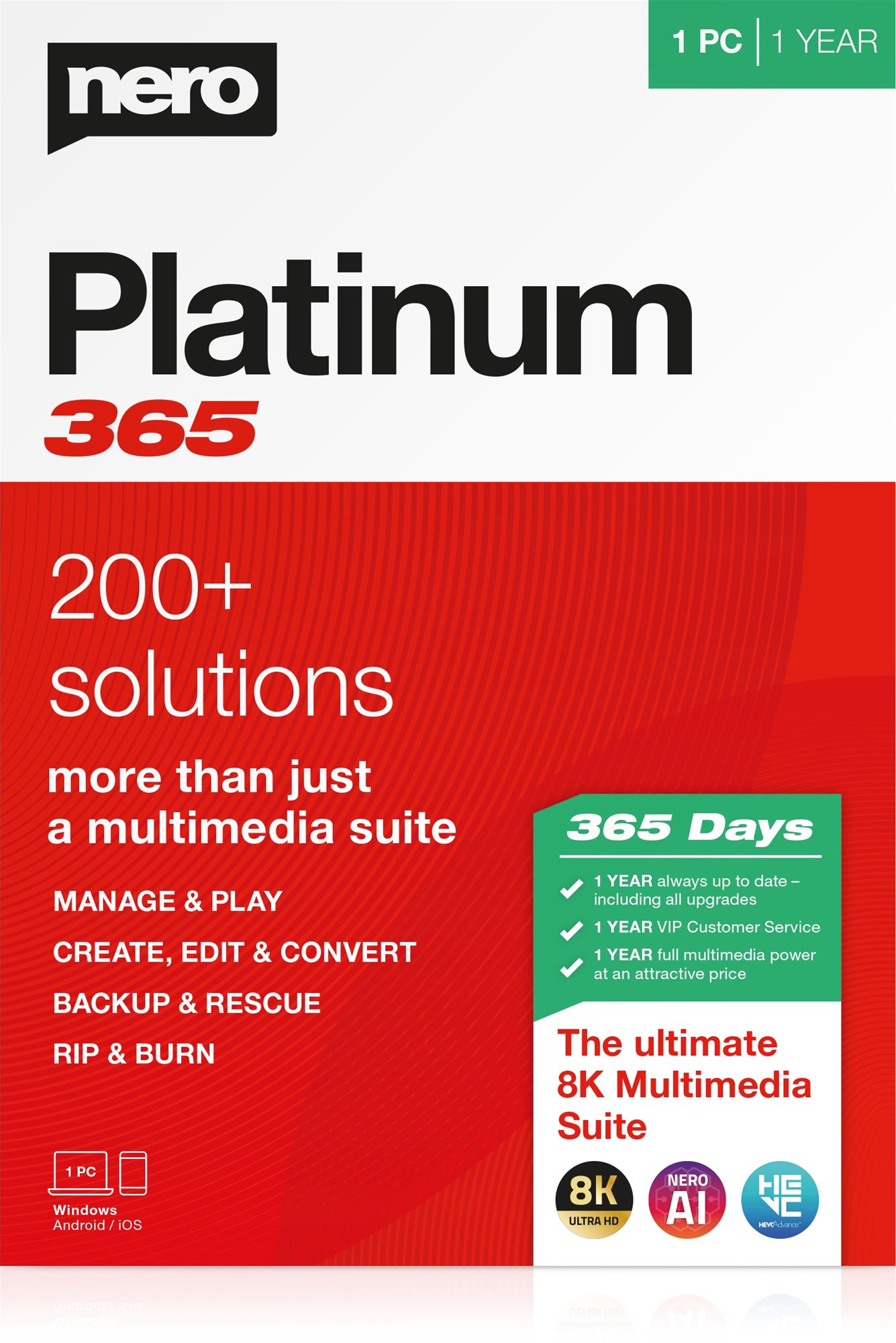 Író szoftver Nero Platinum 365 (elektronikus licenc)