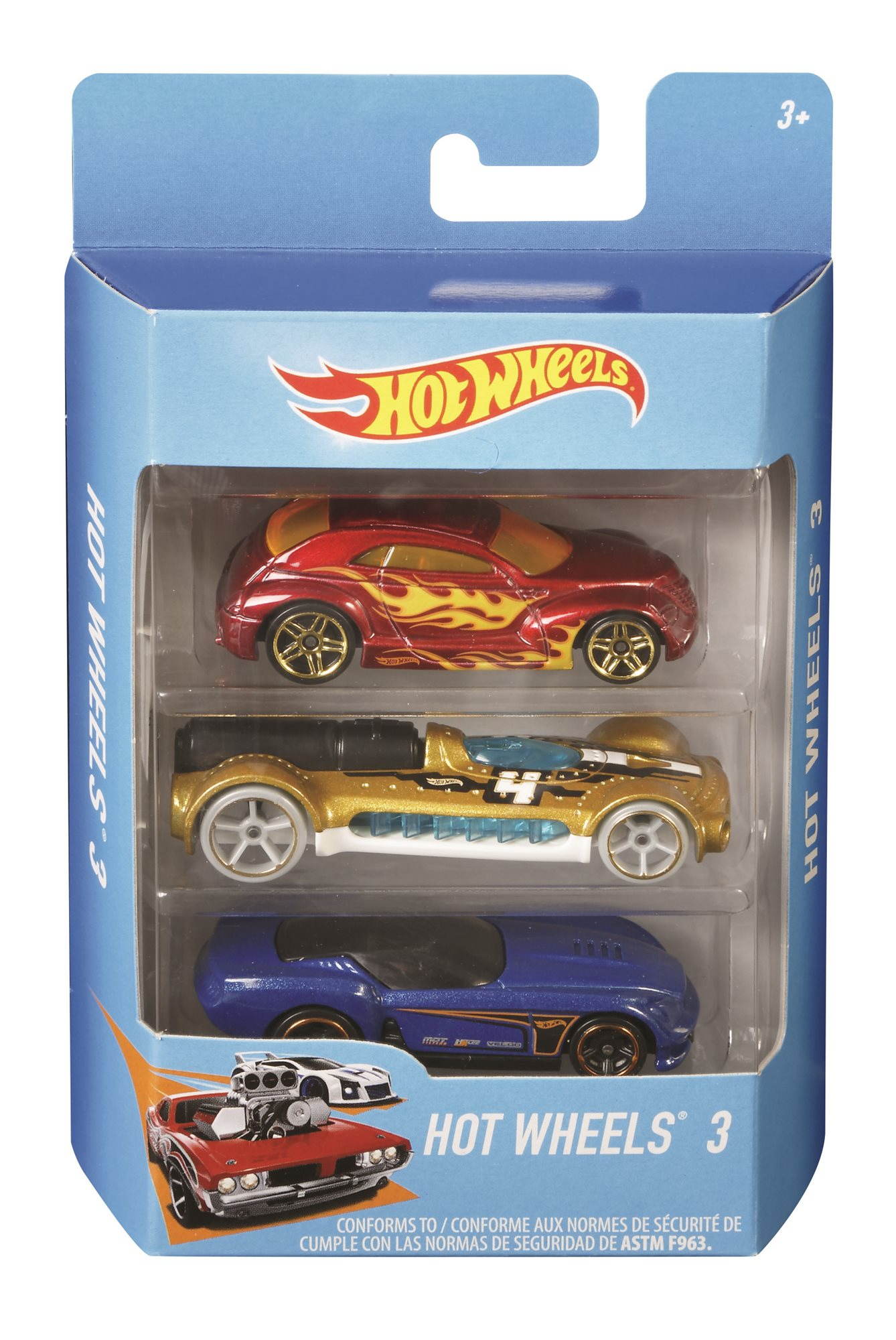 Játék autó készlet Hot Wheels Kisautó 3 db