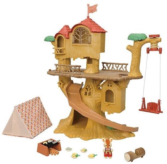 Játékfigura ház Sylvanian Families ajándékcsomag - faház és kemping kiegészítők