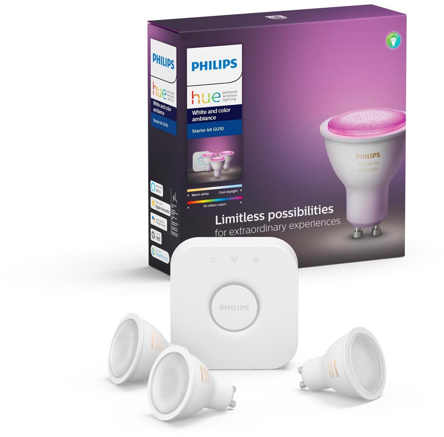 LED izzó Philips Hue White and Color ambiance 5.7W GU10 - kezdőcsomag