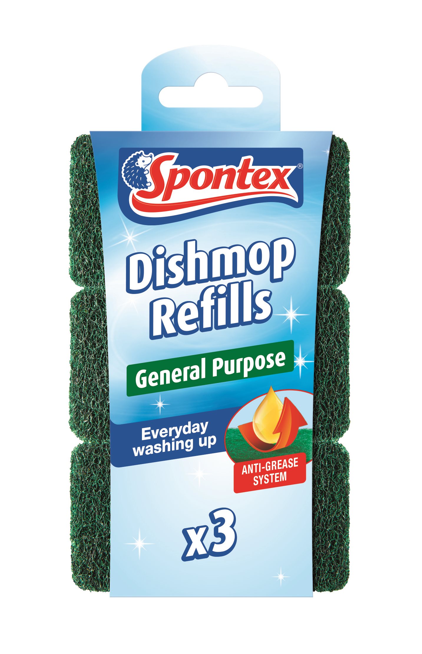 Mosogatószivacs SPONTEX Dishmop Általános célú csere 3 db