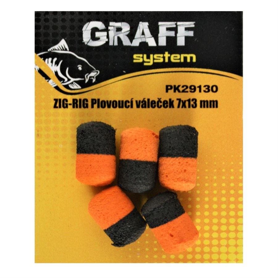 Műcsali Graff Zig-Rig úszó görgő 7x13mm Fekete/Narancs 5db