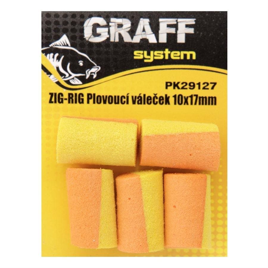 Műcsali Graff Zig-Rig úszógörgő 10x17mm sárga/narancs 5db