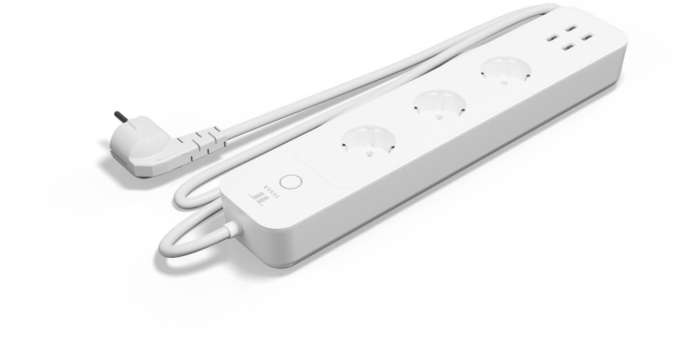 Okos konnektor Tesla Smart Power Strip 3 + 4 USB