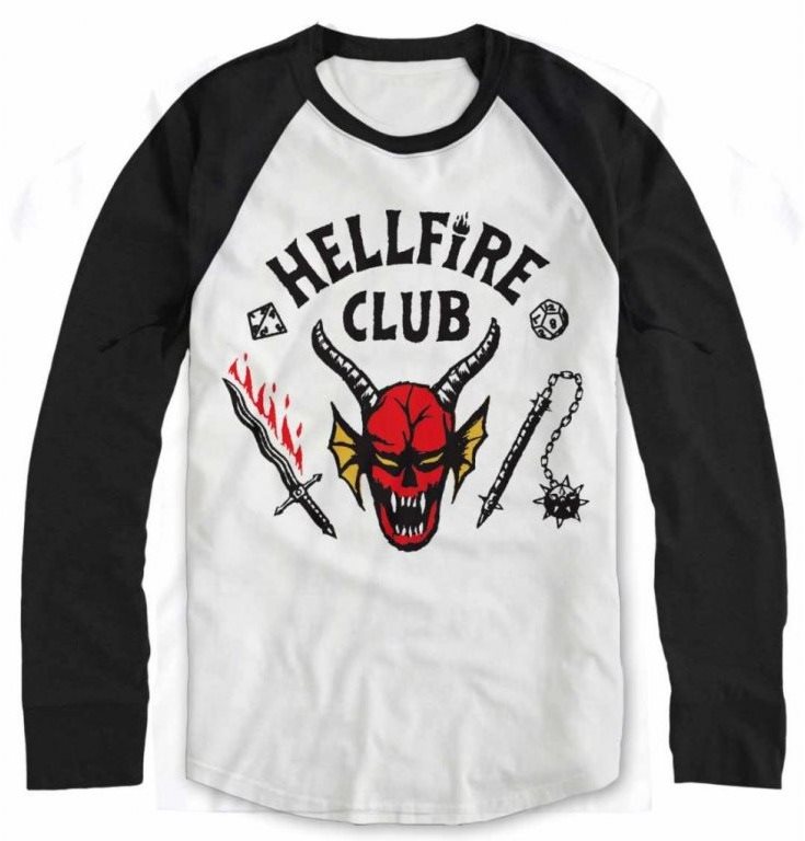 Póló Stranger Things - Hellfire Club - hosszú ujjú póló