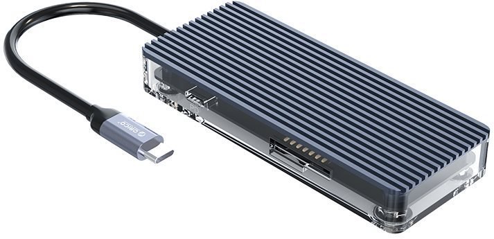 Port replikátor Orico USB-C Hub 7 in 1 Transparent