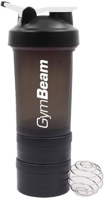 Sport kulacs GymBeam Blend Bottle Black White 600 ml + tárolórész