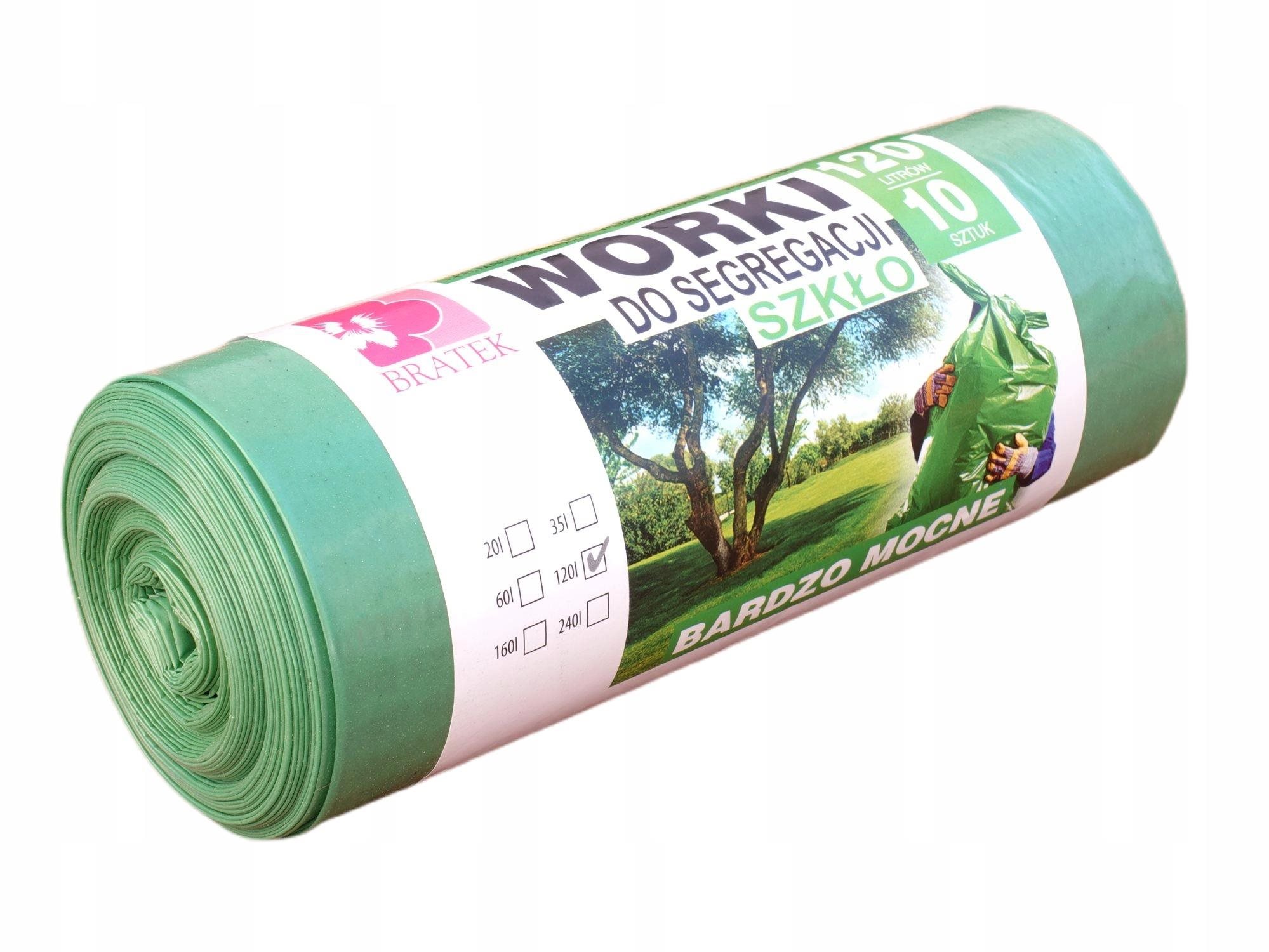 Szemeteszsák BRATEK ellenálló szemetes zsák - üveg 120 l