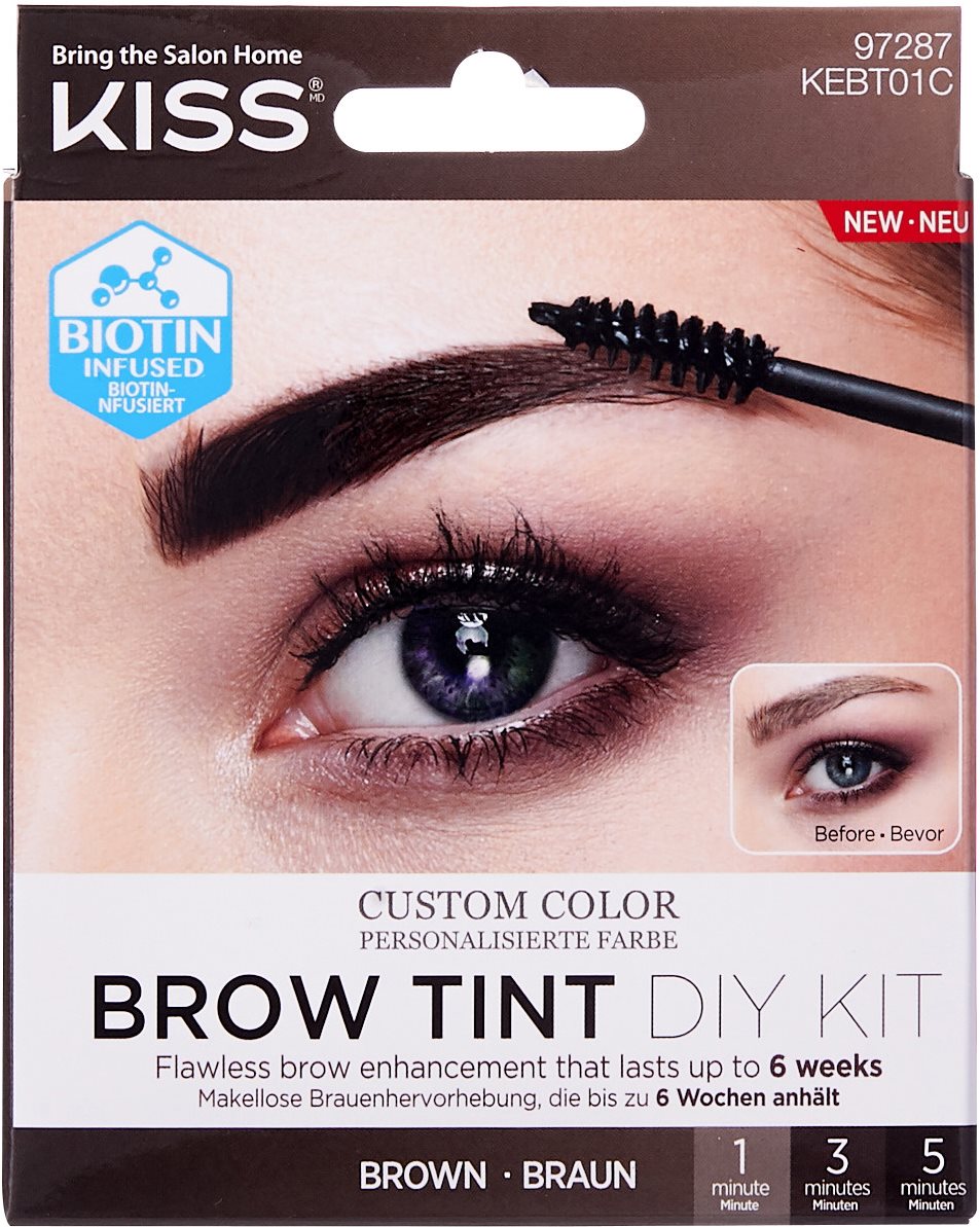 Szemöldökspirál KISS Brow Tint Kit - Brown