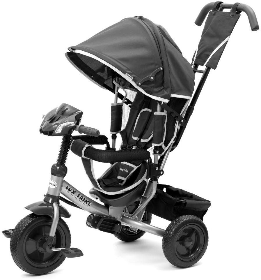 Tricikli BABY MIX Gyerek tricikli LED világítással Lux Trike sötétszürke