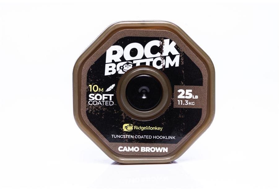Zsinór RidgeMonkey RM-Tec Rock Bottom Tungsten bevonatú puha 25lb 10m Camo Brown
