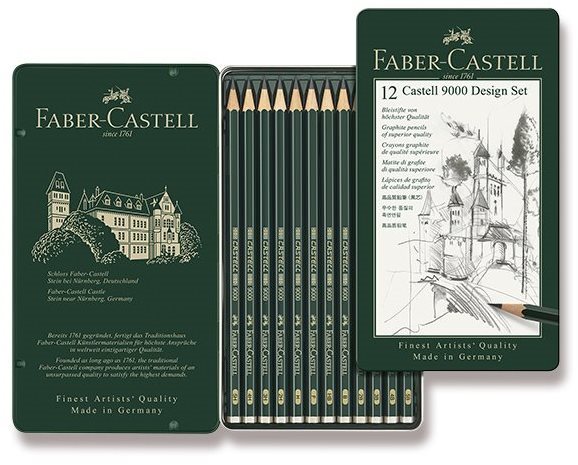 Ceruza Faber-Castell Castell 9000 Design grafit ceruzák pléhdobozban