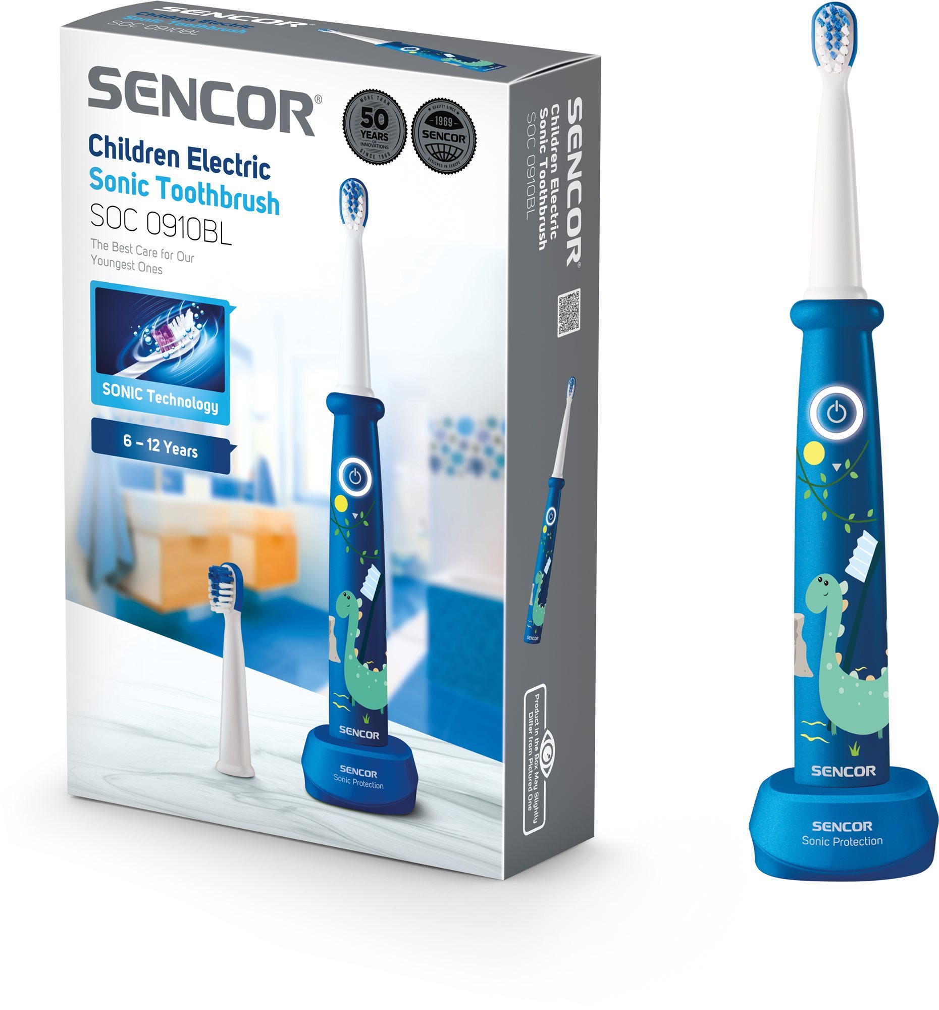 Elektromos fogkefe SENCOR SOC 0910BL Szónikus fogkefe gyerekeknek