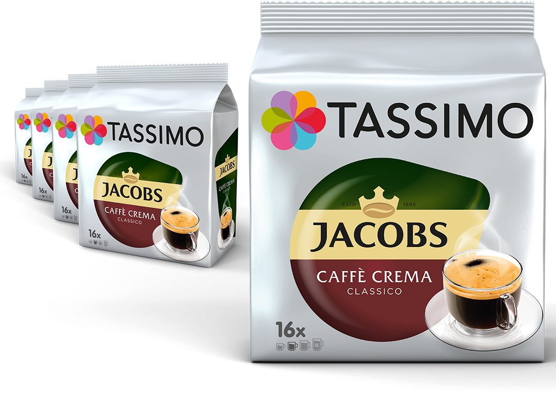 Kávékapszula Tassimo KARTON 5 x Jacobs Cafe Crema 80 adag
